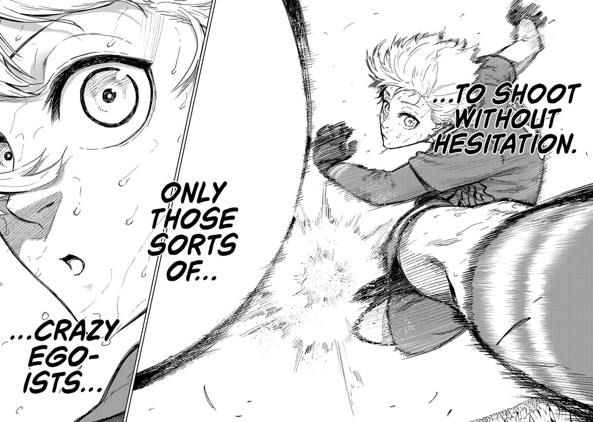 Theworldwuw's tweet photo. The different between nagi and isagi is so clear to see. Nagi even looking at reo before has a flare in his eyes in comparison to isagi when going for the game why much sense as nagi whole story is about him gaining a passion for life that he never had before #Klock https://t.co/r9psBKefM1