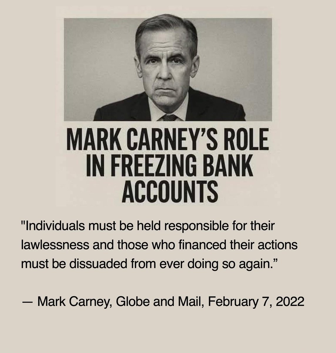 🤦🏼‍♂️And to think people are looking to Carney to lead a free and prosperous nation!
⁉️Ask yourself: If Carney’s answer to a peaceful protest is to seize bank accounts, what will he seize when Canadians realize they're broke, like <a href="/CSIS/">CSIS</a> warned? Carney’s unaffordable green fever