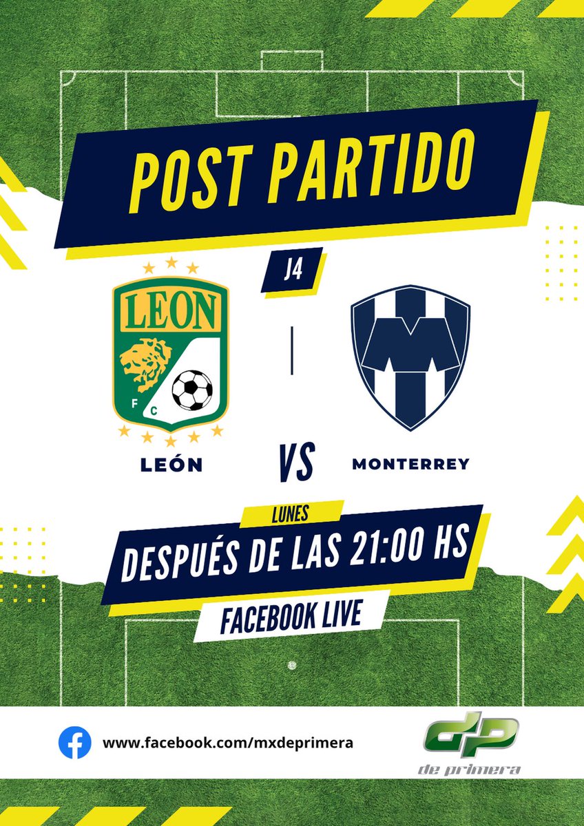 deprimeramx's tweet photo. ¡EL MEJOR POST PARTIDO ESTA AQUÍ!

Te esperamos esta noche en Facebook Live, al término del encuentro #León-Monterrey, con el análisis más completo.

🎙️ @luismideportes 
🎙️ @chinobetillo 

#LEOvsMTY https://t.co/0I9X1irjR3