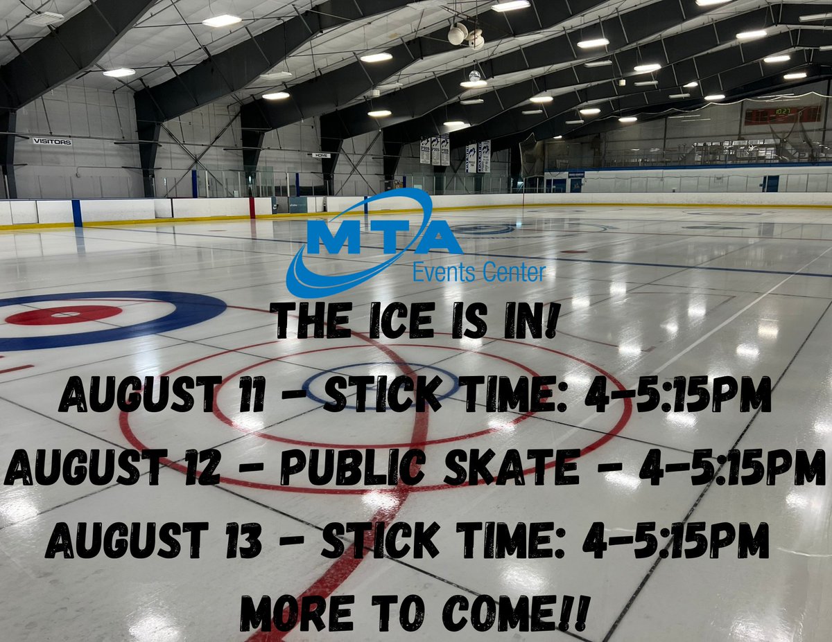 The ice is in and ready for all of your "ice skating in August" desires! Get the legs back in shape in time for the Alaska State Fair and/or winter!