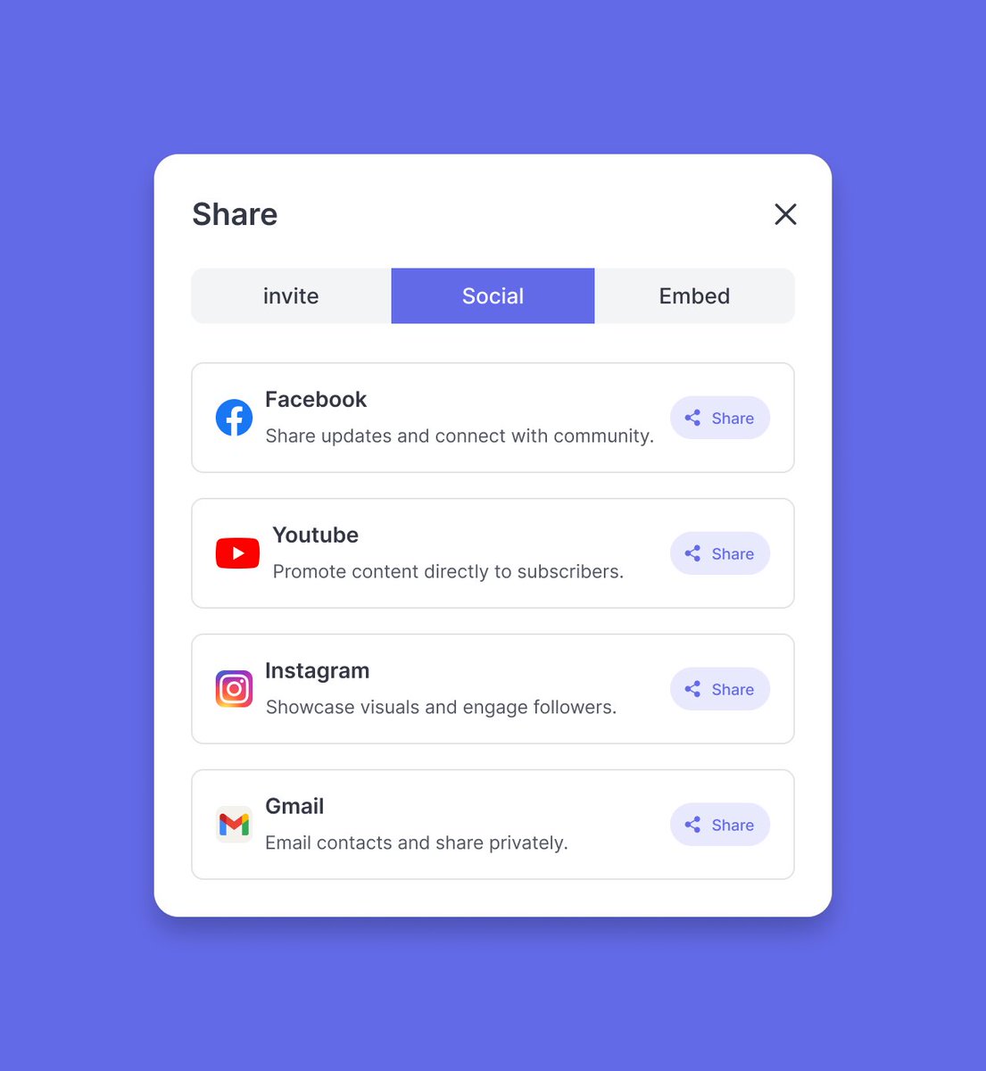 Mickmite91's tweet photo. Day 30 of my #30DaysFigma challenge

I ended the challenge with something small but often overlooked a share menu.

It’s one of those screens people only notice when it’s bad. If the options feel vague, users hesitate. And If it’s cluttered, they give up. https://t.co/ZEi5ZDiOpp