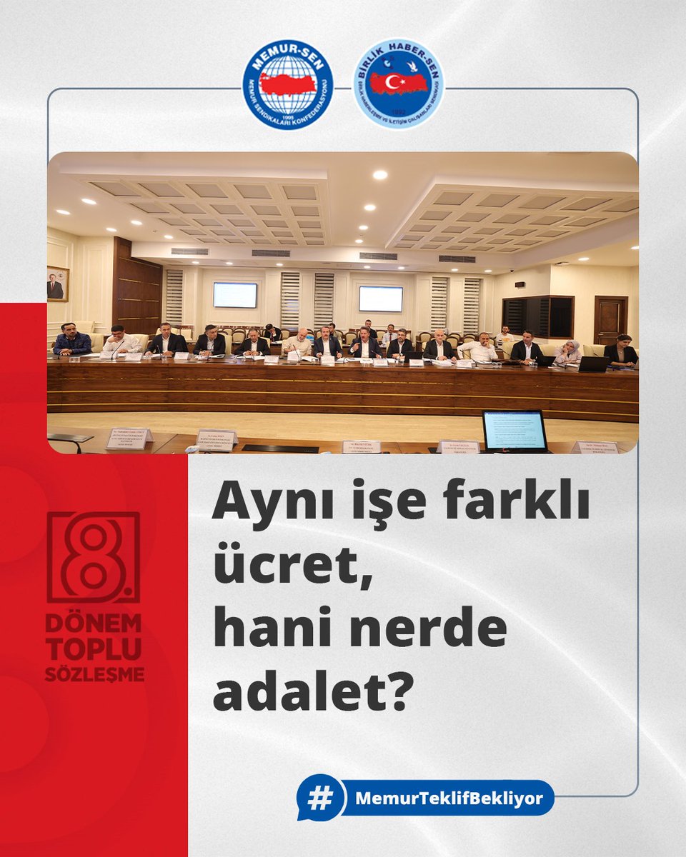 Birlik Haber-Sen (@birlikhabersen) on Twitter photo Aynı işe farklı ücret, hani nerde adalet? #MemurTeklifBekliyor Aynı işe farklı ücret, hani nerde adalet? #MemurTeklifBekliyor
