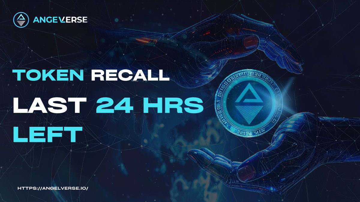 24 HOURS LEFT ⏳

AngelVerse Token Recall ends Aug 12, 23:59 UTC. Return old $ANGEL (Base) for 1:1 new token.

ONLY addr: 0xbbEE78DBDb4b3783fCe4BE2BE648120081105D85
V1 (56): +2.5% allocation + $7k milestone.
Details: bit.ly/angelrecall
No DMs. Verify address.