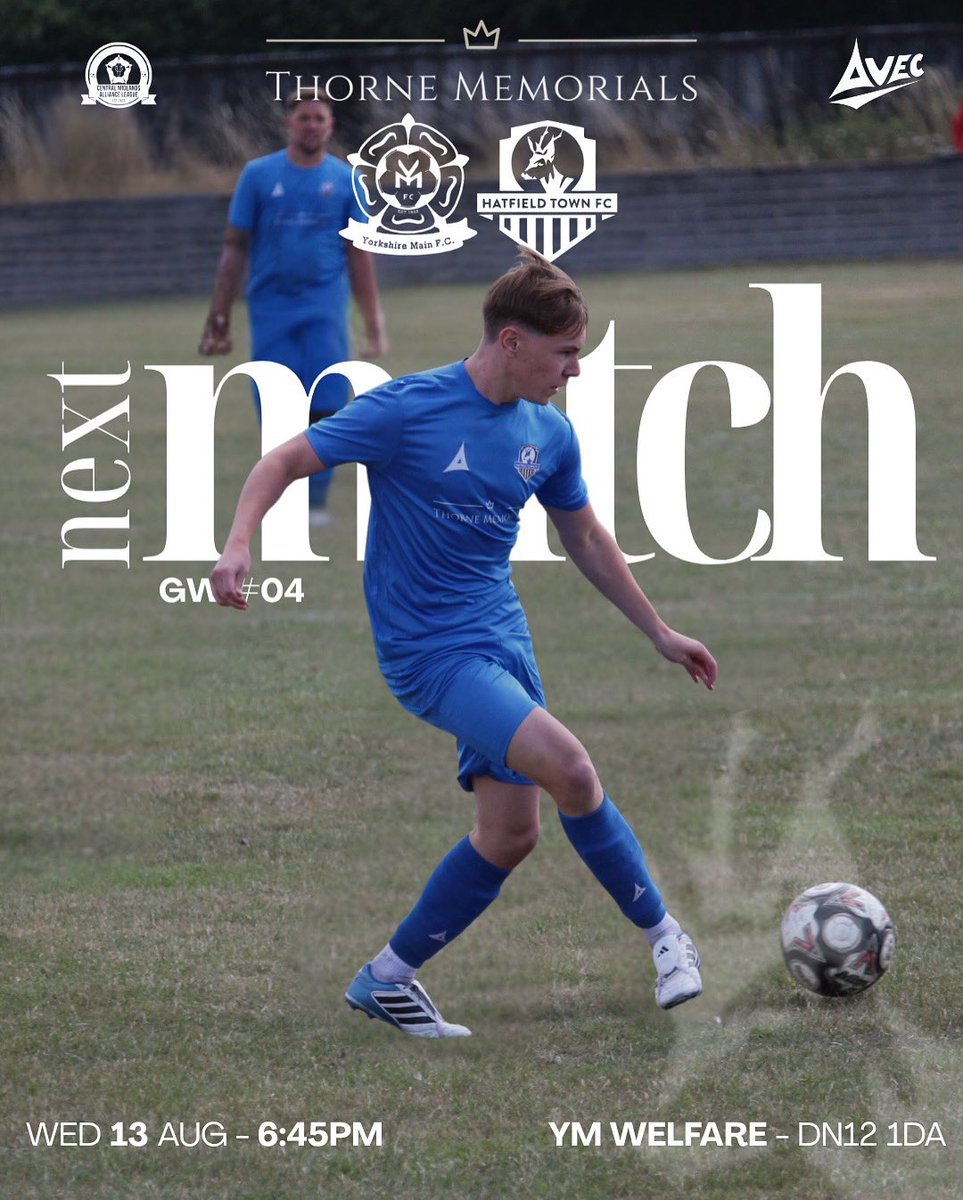 Hatfield_TownFC's tweet image. Once again we have another game! Tomorrow we make the short journey as we face Yorkshire Main! 🔵🟡