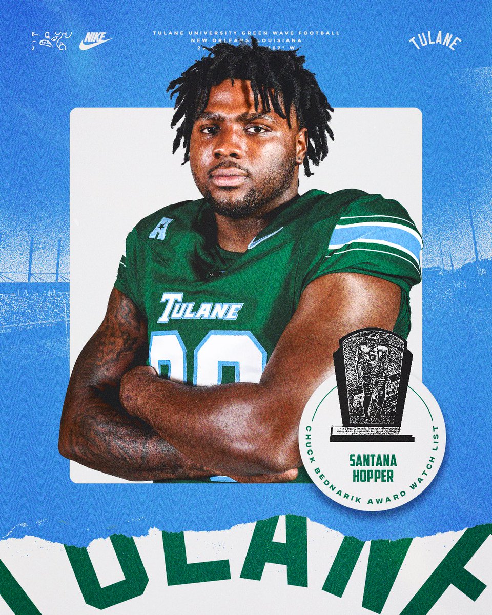 Santana Hopper has been named to the Chuck Bednarik Award watch list! 

#UptownFootball