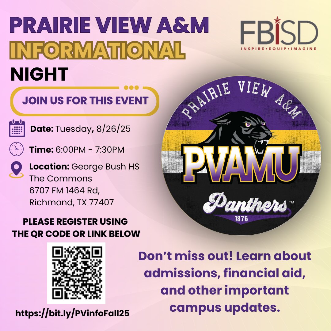 SAVE THE DATE - Learn more about PVAMU on 8/26!