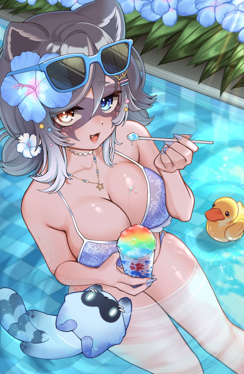 Beach day with Snuffy!! 🏖️💛🧡💙

#snuffyart