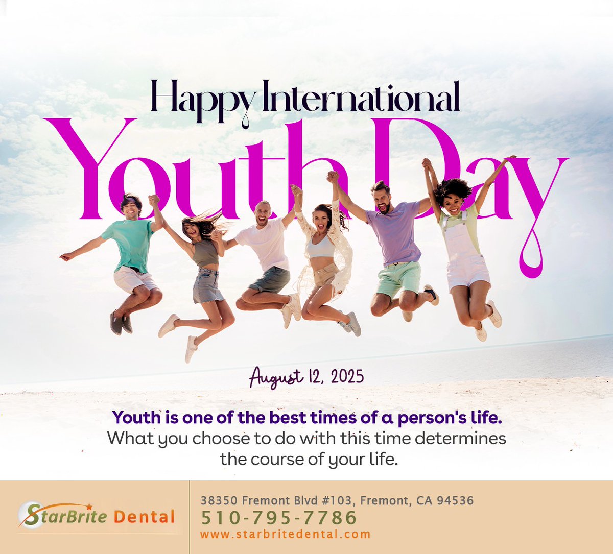 It`s up to us to support the youth in our communities, and support their positive development for a better future. #internationalyouthday #fremont #CA #starbritedental