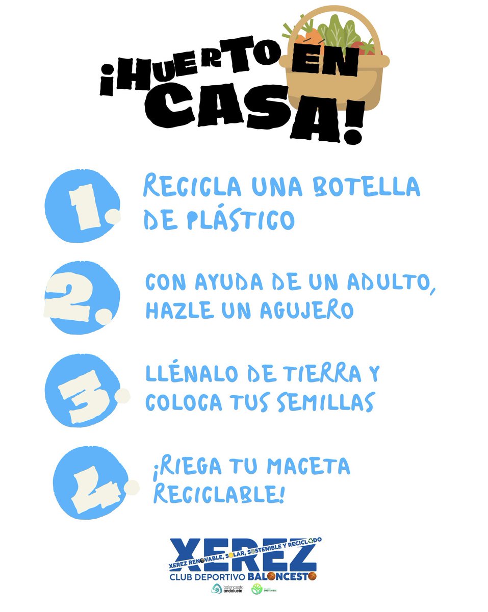XerezCDBasket's tweet photo. 🌱🏀 XEREZ ECOBASKET: DEL BALCÓN AL CAMPO♻️💚
📢 Plantar semillas en botellas reciclables, nunca ayudó tanto al planeta, ¡HAZLO EN CASA!
💪🏽🌱 🌎🏀
@fabcadiz @FAB_Andaluza @sgm_ambiental #basketSOStenible #SGM #valorcesto #fabcadiz #andaluzabaloncesto #BecaVerde https://t.co/iwfawmnhtC