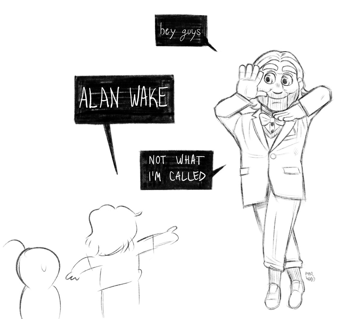 teaformarwood's tweet image. So... Yeah, I did the meme.
#AlanWake #AlanWake2 #Dollman #DeathStranding #DeathStranding2OnTheBeach