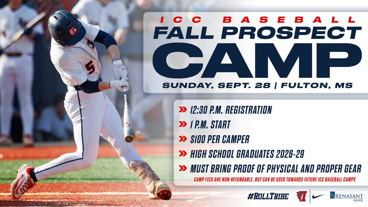 ICC Athletics (@letsgoicc) on Twitter photo ๐จโพ๏ธJoin Coach Lott for his first-ever <a href="/LetsGoICC_BSB/">ICC Baseball</a>  Fall Prospect Camp ๐งขโพ๏ธ
๐
 Sun, Sept 28 | Roy Cresap Field
โฐ 12:30 p.m. reg | 1 p.m. start
๐ฏ Open to grads 2026โ29
๐ letsgoicc.com/sports/bsb/202โฆ ๐จโพ๏ธJoin Coach Lott for his first-ever <a href="/LetsGoICC_BSB/">ICC Baseball</a>  Fall Prospect Camp ๐งขโพ๏ธ
๐
 Sun, Sept 28 | Roy Cresap Field
โฐ 12:30 p.m. reg | 1 p.m. start
๐ฏ Open to grads 2026โ29
๐ letsgoicc.com/sports/bsb/202โฆ