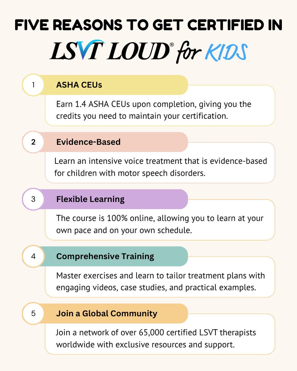 Don't miss this opportunity to grow your clinical expertise. Learn how intensive voice treatment can build a strong foundation for improving verbal communication in children with motor speech disorders.
🔗 Learn more! hubs.ly/Q03CbN5R0