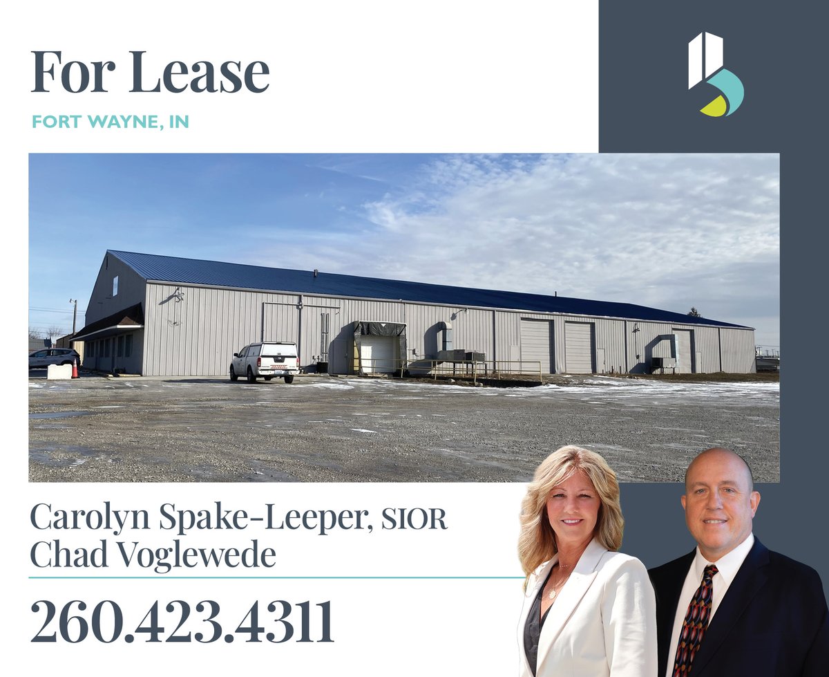 20K SF For Lease:
Located near the hard corner of Speedway and Collins, this facility at 217 Marciel Drive features 3,490 SF of office plus 16,510 SF of warehouse space on a 1.64-acre lot. Zoned I-2.

Learn more: bradleyco.com/property-searc…

#FortWayne #Industrial #CRE #RealEstate
