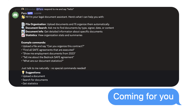 Brandon Gell (@bran_don_gell) on Twitter photo Just sent this to our lawyer.
We're building something new <a href="/every/">Every π§</a> right now. It's an AI in-house-lawyer and <a href="/danshipper/">Dan Shipper π§</a> and I are reaching for it regularly to help answer questions, organize files, manage templates, send docs for signature, and much much more.
I'm looking for Just sent this to our lawyer.
We're building something new <a href="/every/">Every π§</a> right now. It's an AI in-house-lawyer and <a href="/danshipper/">Dan Shipper π§</a> and I are reaching for it regularly to help answer questions, organize files, manage templates, send docs for signature, and much much more.
I'm looking for