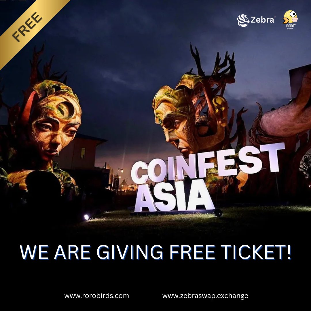 bhaveshthakkar's tweet photo. 🎟️ Score a Ticket to Coinfest Asia! 🚀

Here’s how to enter:
1️⃣ Follow @Zebraswap_io & @Roro_Birds
2️⃣ ❤️ Like & 🔁 Share this post
3️⃣ 💬 Comment something cool about our projects

⚡ The lucky draw is ON! Plus, there’s a twist — the very first person to follow, like, share, and comment (with us seeing the notification first) wins the ticket instantly! 🏆

@CoinfestAsia

#RoroBirds #ZebraSwap #Giveaway #CoinfestAsia #CryptoEvents #FreeTicket #Like #Comment #Repost