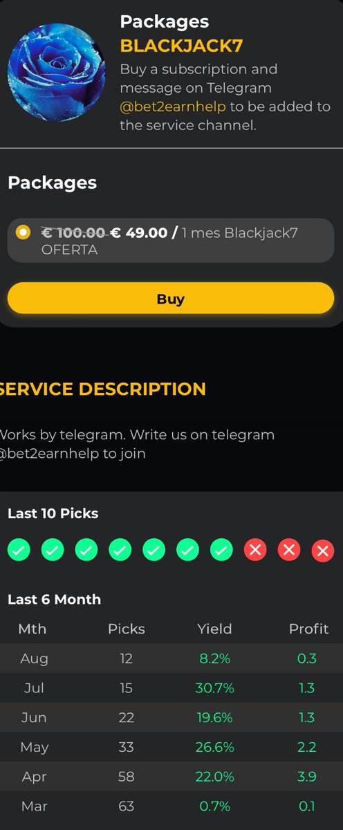 Esta noche a las 22:00 mandaré el 2º pick con stake más alto de este año!! Un pick del que tengo mucha info.

LANZO una OFERTA para los 7 primeros que contraten  Antes 100€ AHORA 49€  Nunca he tenido el servicio tan barato. <a href="/Bet2Earn/">Bet2Earn</a>

APROVECHADLO.

bet2earn.com/tipsters/BLACK…