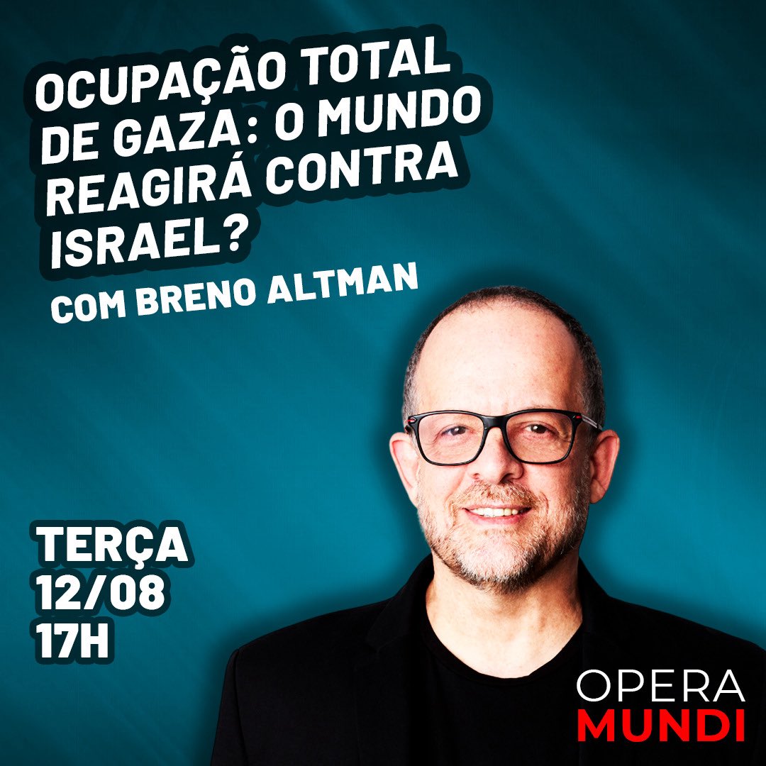 brealt's tweet photo. Nesta 𝘁𝗲𝗿𝗰̧𝗮, 𝟭𝟮/𝟬𝟴, 𝗮̀𝘀 𝟭𝟳𝗵, em meu programa semanal de análise, vou tratar do plano israelense para a ocupação total da Faixa de Gaza e a reação mundial a essa escalada do genocídio palestino. 

https://t.co/flAaD7lMHv https://t.co/zSjJZbevxP