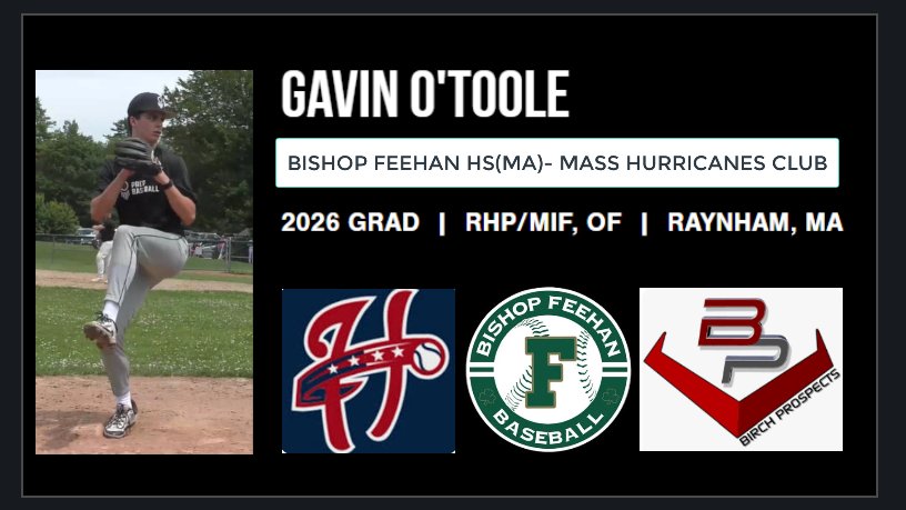 Birch Prospects Announces 2026 RHP Gavin O'Toole, Bishop Feehan HS(MA)- Mass Hurricanes Club.
Welcome To The Team Gavin!
youtu.be/k9fHkMYxxJQ?si…