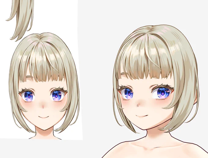 2D版の姿をVRoid版に逆輸入してる(非公式FA)