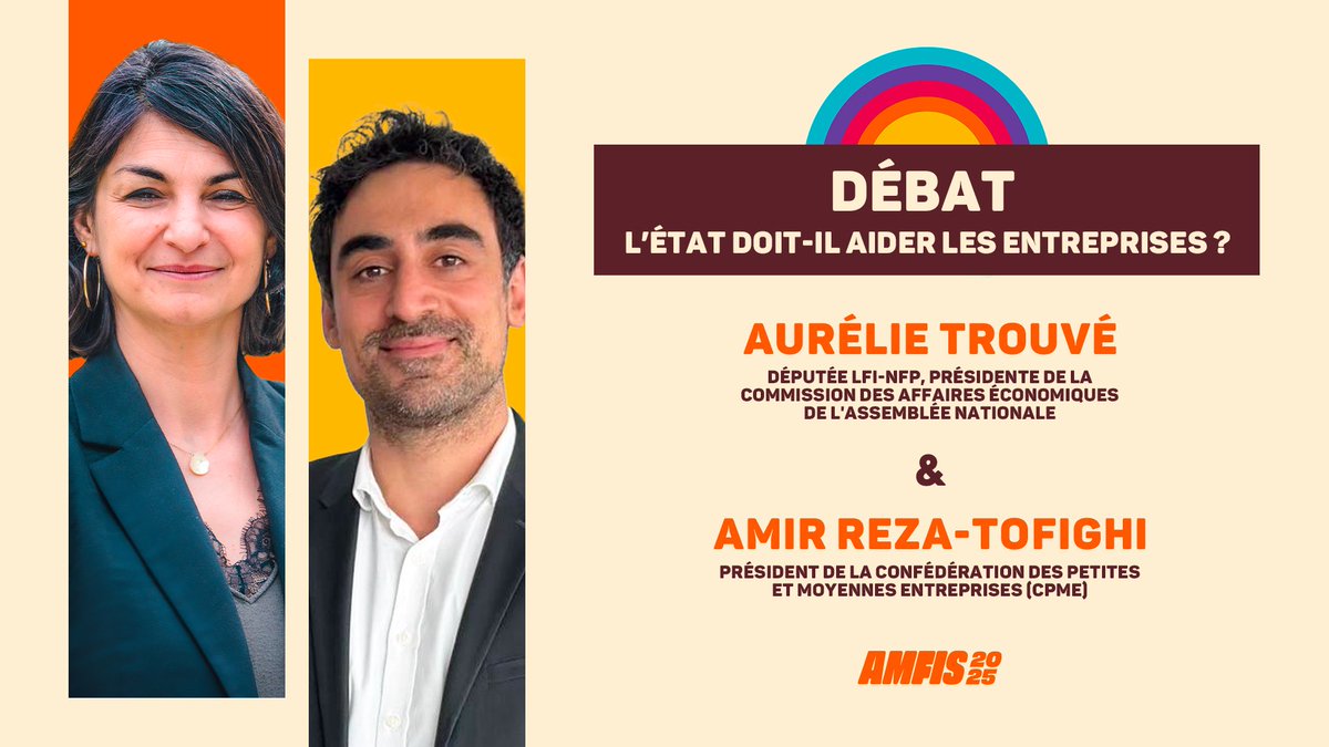 La France insoumise (@franceinsoumise) on Twitter photo 🏛️ L’état doit-il aider les entreprises ?
C’est la question que se poseront la députée insoumise et présidente de la commission des affaires économiques de l'Assemblée nationale <a href="/TrouveAurelie/">Aurélie Trouvé</a> et le président de la CPME Amir Reza-Tofighi lors d’un grand débat organisé aux AMFIS 🏛️ L’état doit-il aider les entreprises ?
C’est la question que se poseront la députée insoumise et présidente de la commission des affaires économiques de l'Assemblée nationale <a href="/TrouveAurelie/">Aurélie Trouvé</a> et le président de la CPME Amir Reza-Tofighi lors d’un grand débat organisé aux AMFIS