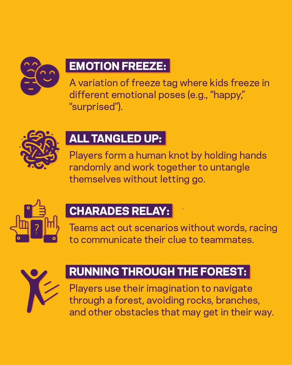PlayworksMI's tweet photo. No equipment? No problem! 🥳 

From human knots to imagination-powered forest runs, these games spark big laughs, movement &amp; learning—zero gear required. 💪 

Want to bring joyful play to your school? 📩 Contact Kat: kat.mckibbon@playworks.org https://t.co/9SKXt1qiMB