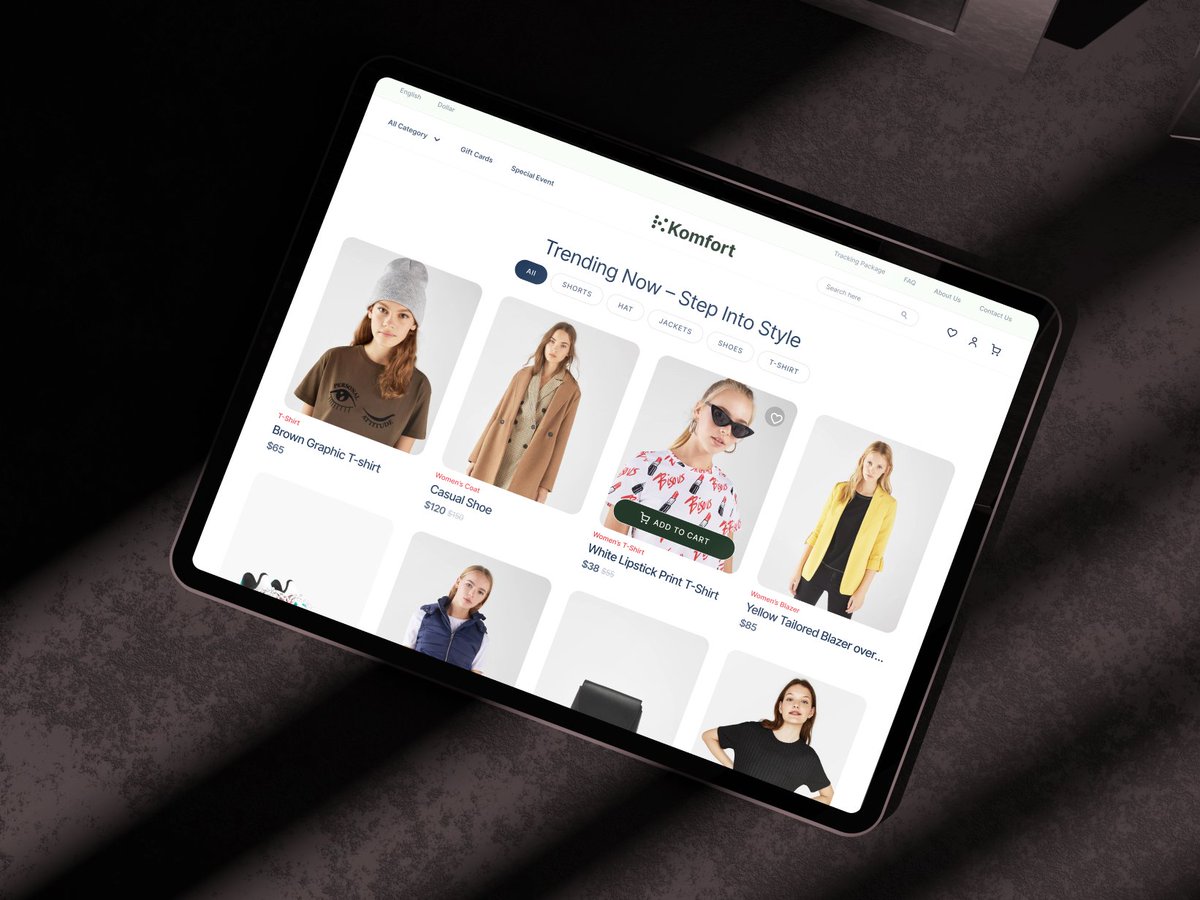 sumonshadakin's tweet photo. ✨ New Fashion E-Commerce Website Design – Komfort ✨

🛒 Highlights:
🔹 Engaging hero section
🔹 Clear product categorisation
🔹 Trending fashion items
🔹 Simple, clean navigation

https://t.co/Xyly4EhcoH

#fashionwebsite #ecommercewebsite #webdesigninspiration #ecommerce https://t.co/20zYJAhIZL