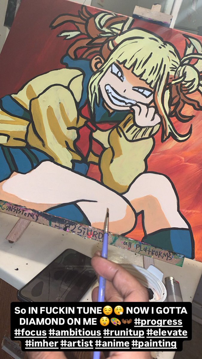 92sturdy's tweet image. So IN FUCKIN TUNE😌😮‍💨 NOW I GOTTA DIAMOND ON ME 😲🎨👐🏾 #progress #focus #ambitious #runitup #elevate #imher #artist #anime #painting