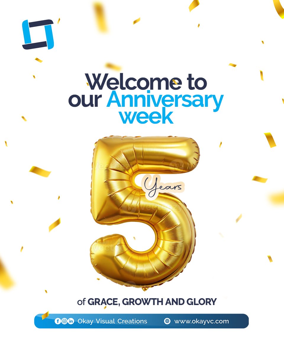 okay_vc's tweet photo. Join us for our grand celebration! π₯³ We are marking 5 incredible years of growth, impact, and unforgettable memories together on August 16.
Stay tuned for the amazing activities we have lined up this week! π
#okayvisualcreations #Ogbomosobusiness #5YearsStrong #Celebration https://t.co/R6ixhNyXJK