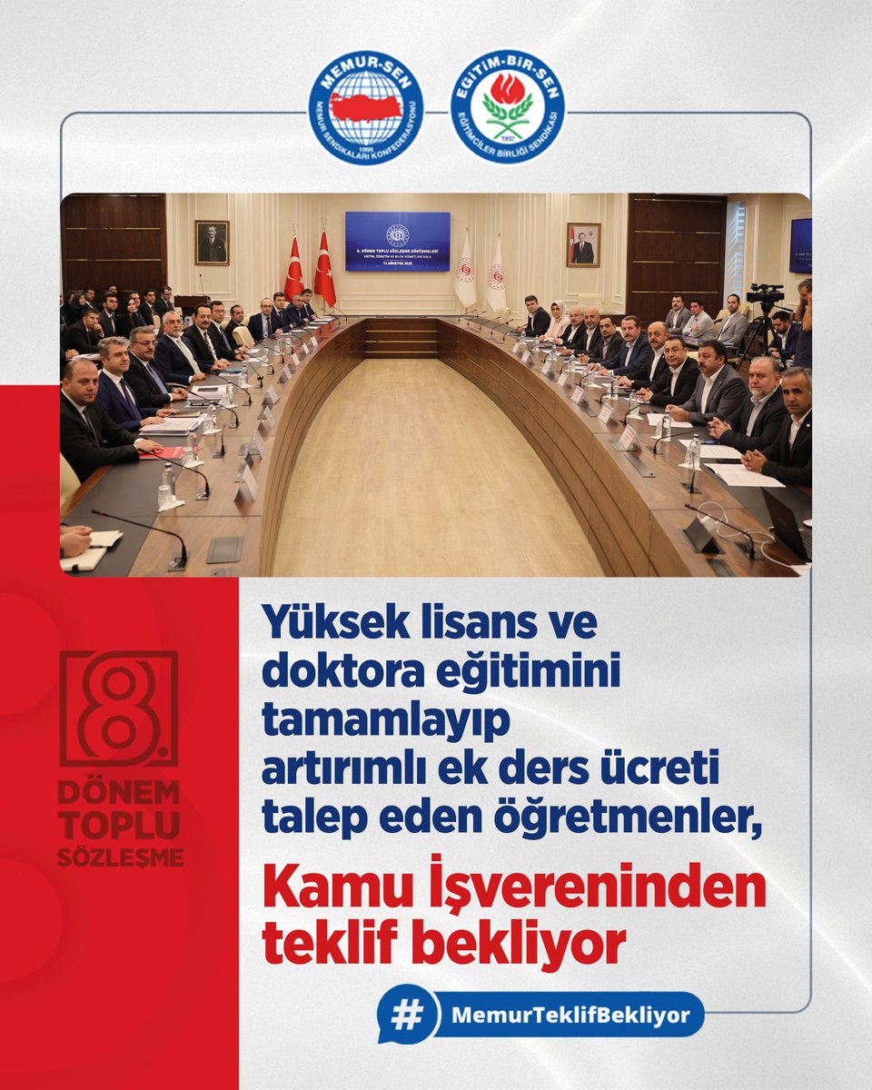 Yüksek lisans ve doktora eğitimini tamamlayıp artırımlı ek ders ücreti talep eden öğretmenler Kamu İşvereninden teklif bekliyor. #MemurTeklifBekliyor

<a href="/_cevdetyilmaz/">Cevdet Yılmaz</a>
<a href="/isikhanvedat/">Prof. Dr. Vedat Işıkhan</a>
<a href="/memetsimsek/">Mehmet Simsek</a>
<a href="/tcbestepe/">T.C. Cumhurbaşkanlığı</a>