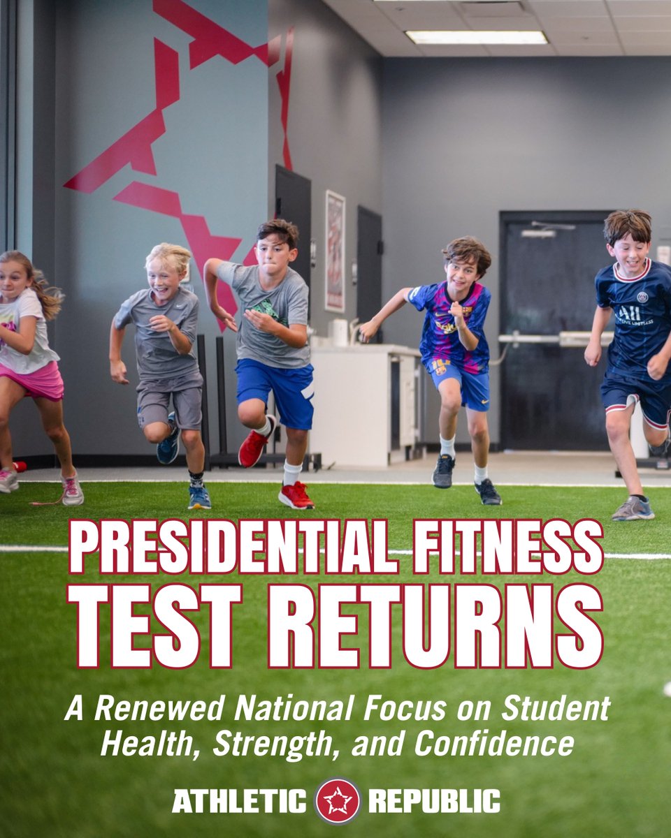 🇺🇸The Presidential Fitness Test is back and with it, a renewed national spotlight on youth fitness.

At Athletic Republic, we’ve always believed in the power of structured, science-backed training to help kids build strength, confidence, and character both on and off the field.