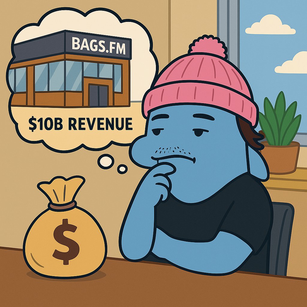 Today, <a href="/BagsApp/">BAGS</a> and the team hit $1B in trading volume... a MASSIVE congratulations to <a href="/finnbags/">FINN</a> , <a href="/sincara_bags/">sincara</a>, <a href="/StuuBags/">Stuu</a> &amp; the rest of the team!

Imagine when it's... REVENUE 💰

TQU4rf8qk45GQ2EVtNeD1J1yuPxXJ5EqGpAv4DYBAGS