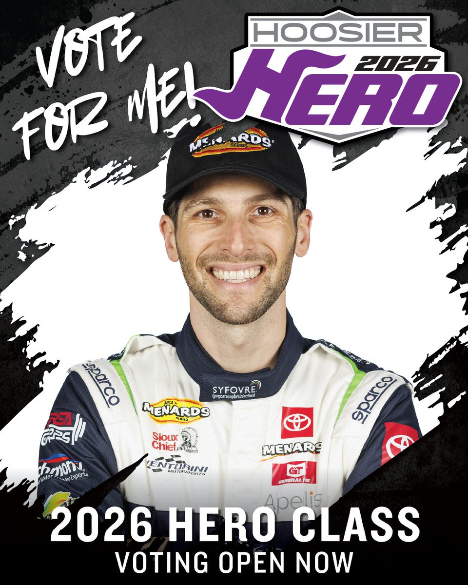 Patrick Staropoli (@97patrickstar) on Twitter photo Need YOUR VOTE! I was nominated to be a 2026 <a href="/HoosierTire/">Hoosier Racing Tire</a> Hero and your vote will narrow it down from Top 25 to Final 12! Please vote here: vzx9spt7plz.typeform.com/HH2026Vote
Added bonus: If you vote & repost, I'll pick 1 winner to receive an autographed swag bag! Need YOUR VOTE! I was nominated to be a 2026 <a href="/HoosierTire/">Hoosier Racing Tire</a> Hero and your vote will narrow it down from Top 25 to Final 12! Please vote here: vzx9spt7plz.typeform.com/HH2026Vote
Added bonus: If you vote & repost, I'll pick 1 winner to receive an autographed swag bag!