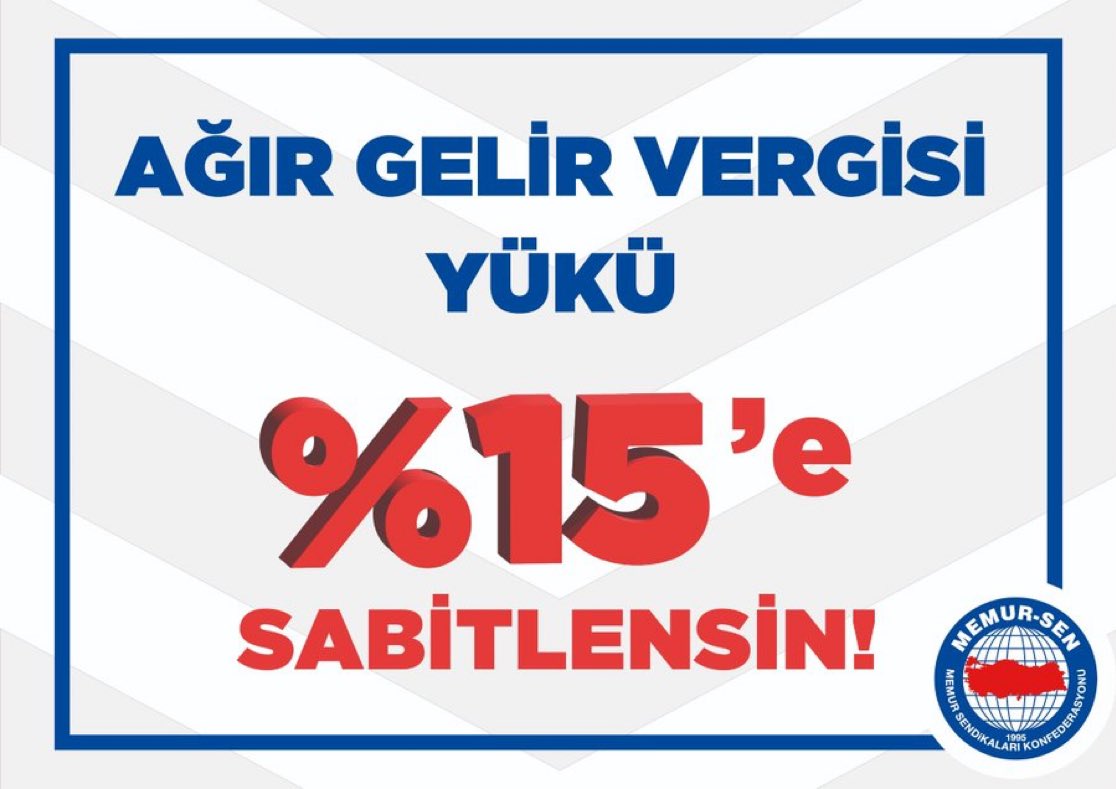 Kaşıkla verip kepçeyle alma;
Vergide adil ol memurdan %15'ten fazla vergi alma!
#MemurTeklifBekliyor