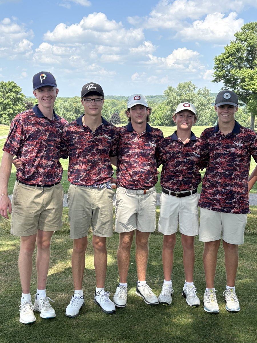 MeadvilleGolf's tweet photo. Solid start to this year’s region schedule for the Dogs!  299 was good enough for 1st place in the match, contributing:
Luke Ferry 67🔥
Patrick Mahoney 75
Elliot Konetsky 76
Michael Mangine 81
Max Decker 94

Back in action 8/19 at Elk Valley https://t.co/QxcWXnnriM
