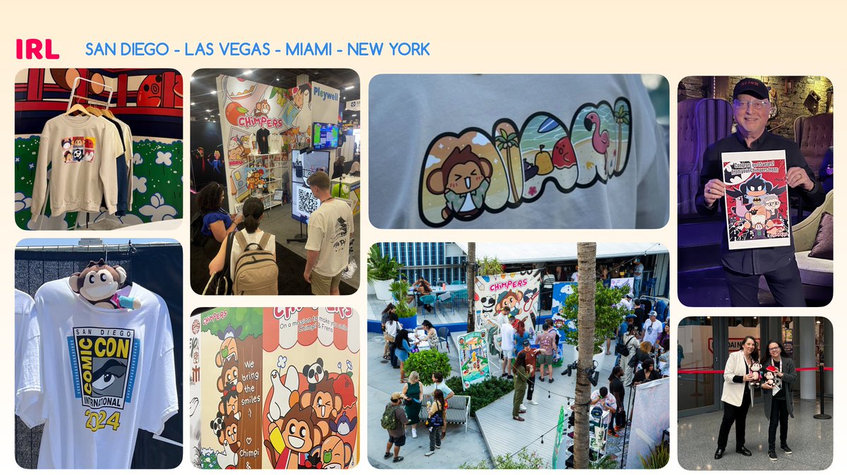 Chimpers is strategically growing its content channels as meeting fans where they are in the new digital age is key.

Equally important are the real world discovery touchpoints that matter most.

Chimpers is everywhere, and this will only become more evident 🐵💡