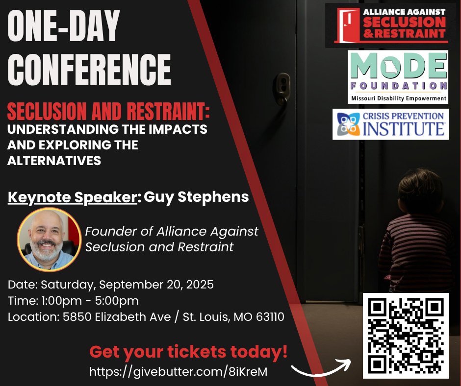 MissouriMODE's tweet photo. We have to do better. Restraint can be deadly. We need everyone to become informed on this. Attend our  one-day conference in St. Louis on September 20 (tickets are $5-$10). 

Register: https://t.co/rgIClVHe0z https://t.co/NOOVGgld8k