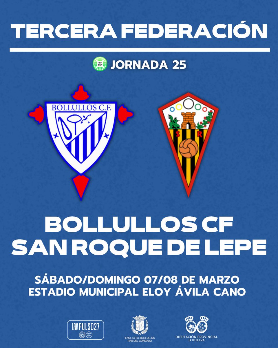 bollulloscf1933's tweet photo. 🗓️ CALENDARIO | Partidos destacados de nuestra temporada.
🏡 Jornada 1: 1° partido en casa ante el CA Central.
🚌 Jornada 2: 1° partido fuera de casa ante el Conil CF.
🆚 Jornadas 25 y 27: #Derbis onubenses en casa ante el San Roque de Lepe y el Atco Onubense. 🧵 https://t.co/oA0LlBUybm
