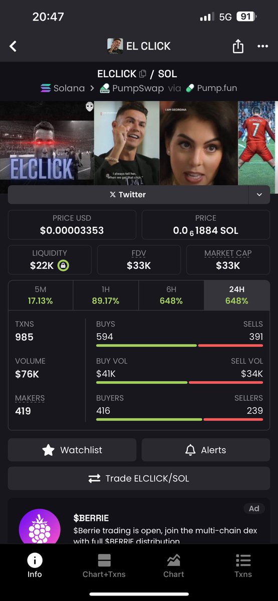 MrHastingss's tweet photo. I like this project Soo much but I have no money left everything is in Ton I hope the Team doesn’t fuck up ELCLICK is so funny if you know the video 😂 #ronaldo #Elclick #memecoins #Solana #crypto #nfa #pumpfun https://t.co/MhrRhCxckd
