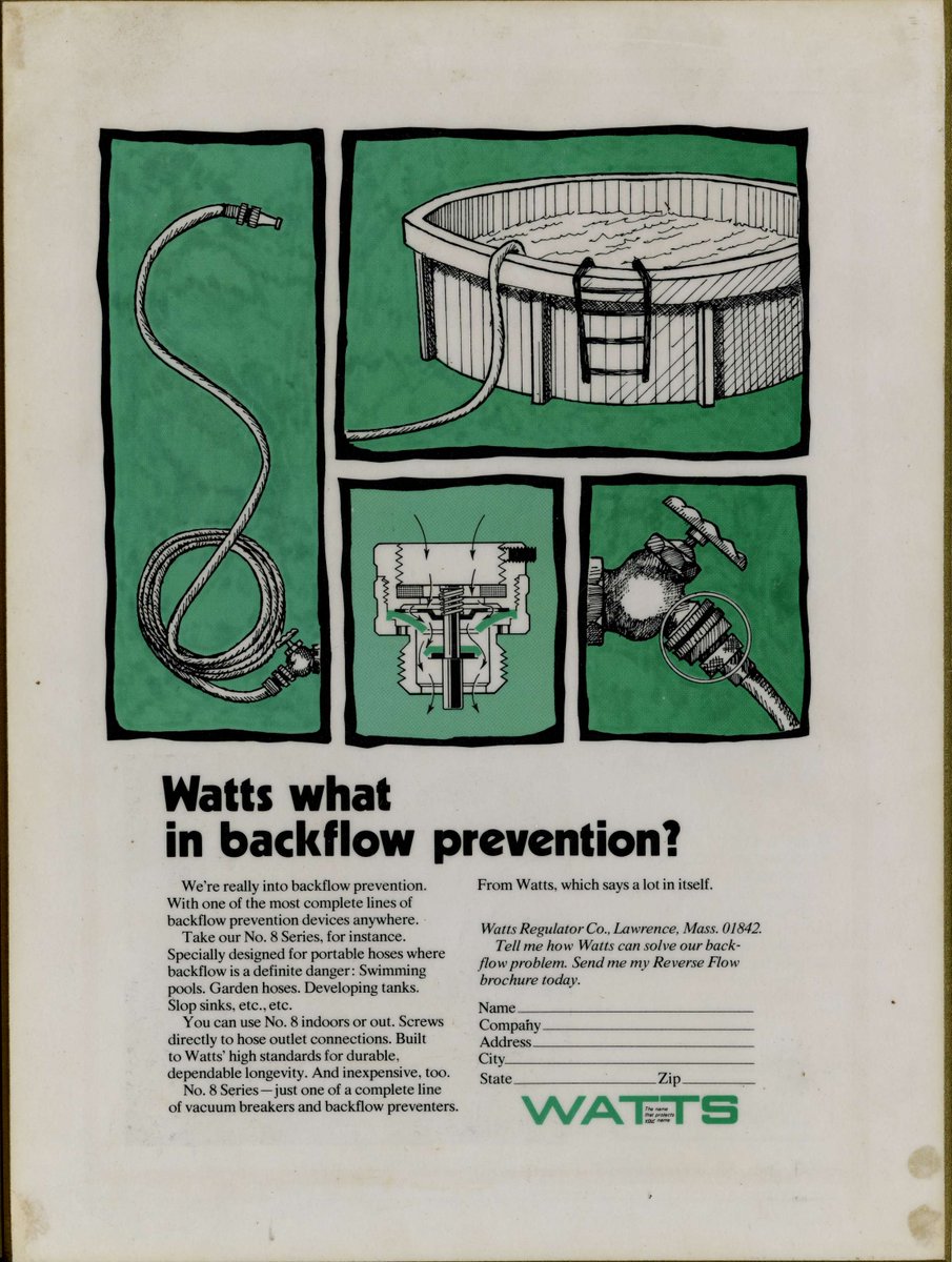 wattswater's tweet photo. In honor of National Backflow Prevention Day this Saturday, check out some of our historic backflow product flyers.
Learn more about the holiday here: https://t.co/gvYr60Y5ei
#BackflowDay #WattsWater #BackflowDay2025 https://t.co/ZbiP8D709g