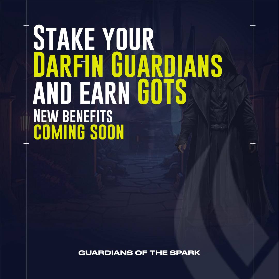 playgots's tweet photo. Stake your Darfin Guardians now &amp; start stacking 
GOTS rewards.

🔥 Big updates are loading… our team is cooking up something you’ll want to be ready for. Stay tuned. 👀 https://t.co/bs3GDTdzGl