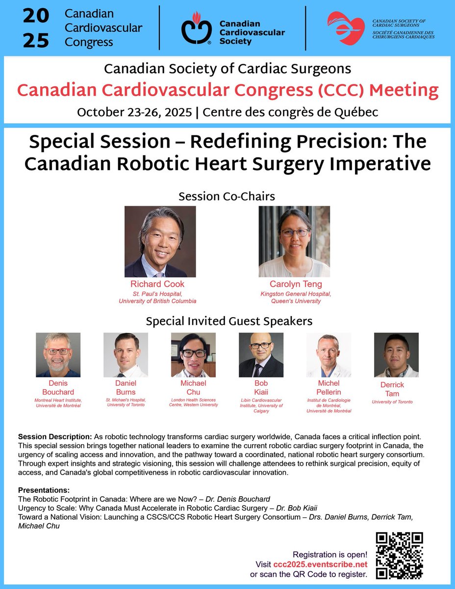 University of Toronto Cardiac Surgery (@uoftcvsurgery) on Twitter photo Dynamic Robotic Session Planned at CCS / CSCS 2025 Dynamic Robotic Session Planned at CCS / CSCS 2025