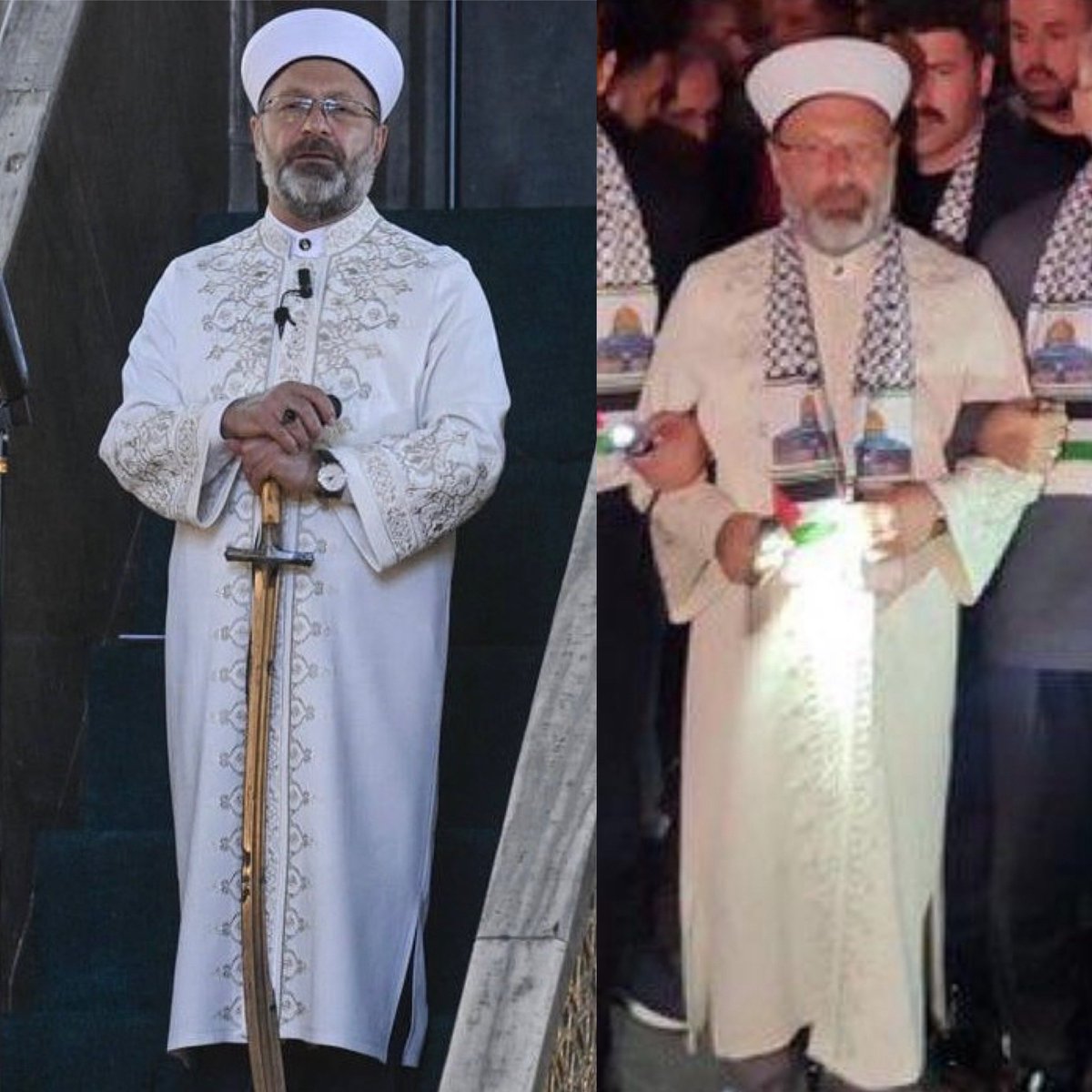 “Cami Adabı” konulu hutbeyi kılıçla verip,
Yahudi katliamında fenerle yürüyüş yapan diyanetin baş memurunu da sana havale ediyoruz Ya Rabb.