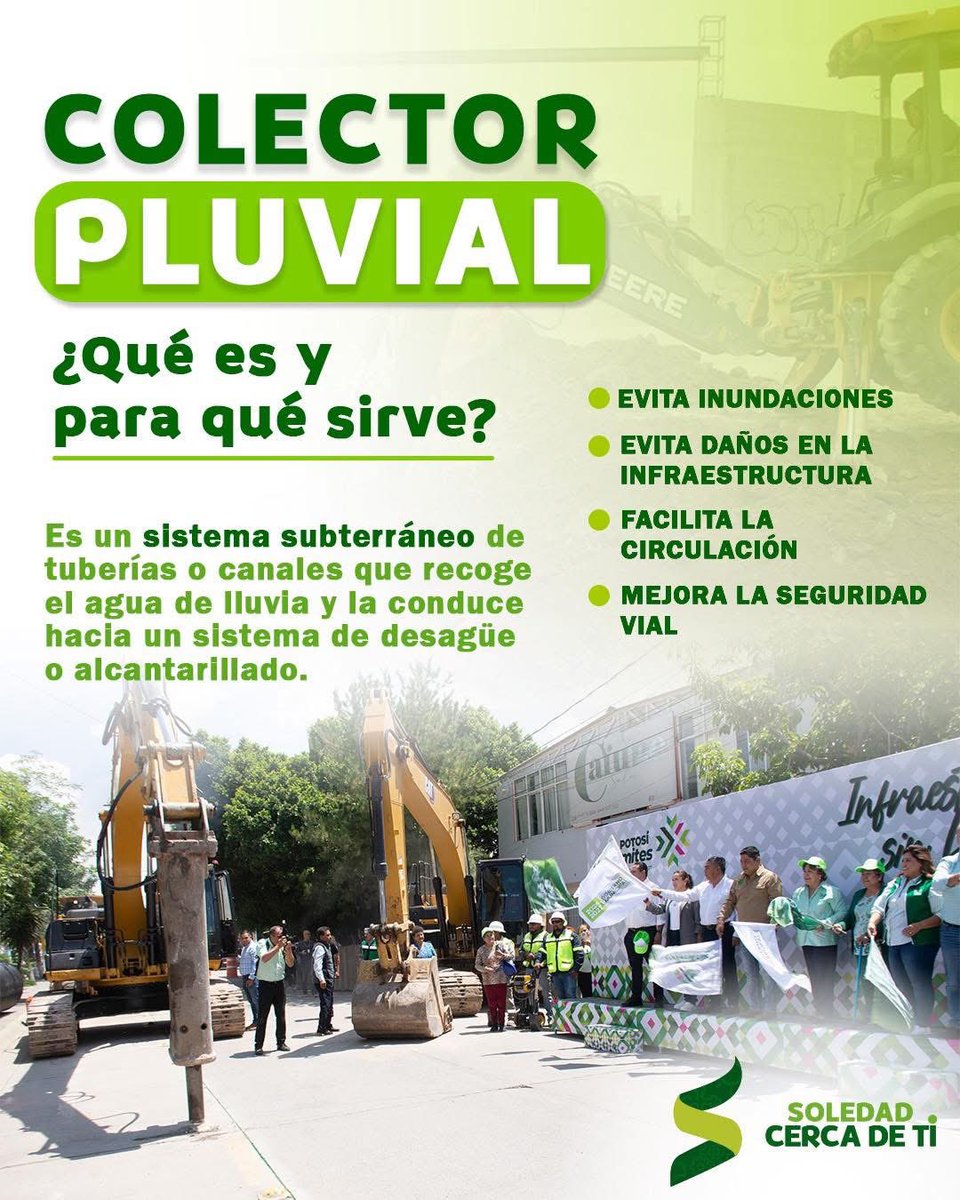 Mi gente el conector pluvial es una obra muy importante de nuestro municipio.

Esta obra nos ayuda a evitar inundaciones, proteger nuestras calles y manejar mejor el agua. Así trabajamos por un municipio más seguro y preparado para todas y todos. 🌧️

#JuanManuelNavarroAlcalde