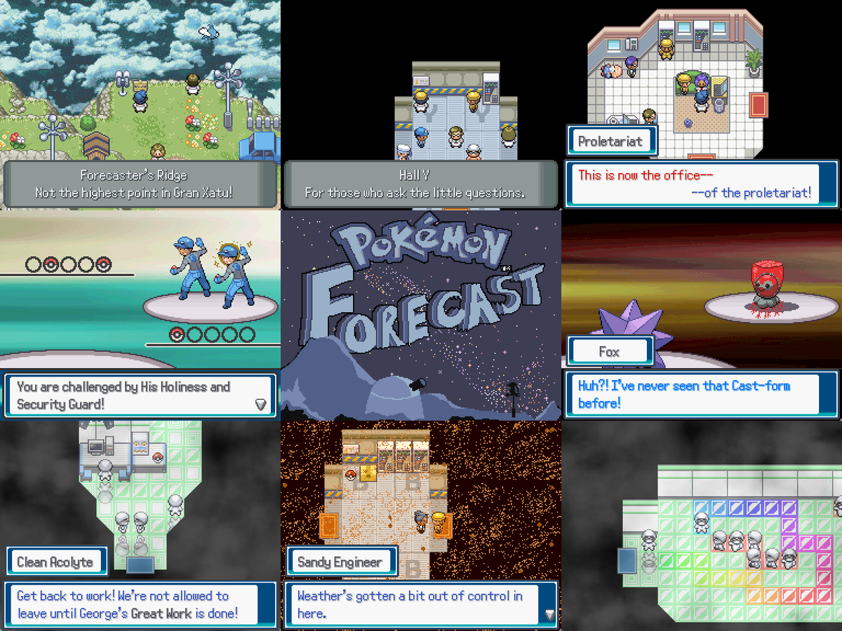 Pokémon Forecast by <a href="/foxowl23/">foxowl 🇵🇸</a> and <a href="/Ekat_99/">Ekat || COMMISSIONS CLOSED</a> 

You take on the role of a young astronomer who works at the Gran Xatu Lab. Out of nowhere the lab descends into a weather-based chaos! 🌪️

Experience 3 new weathers and 4 new Castform-forms.

⏬ Check it out ⏬

eeveeexpo.com/threads/9034/