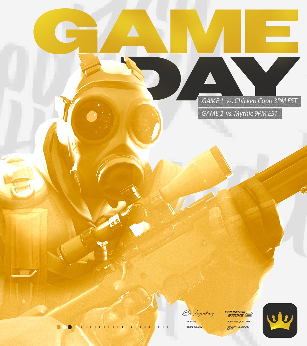 Final Form (@finalformhq) on Twitter photo Itβs Gameday for Legacy CS!
Itβs time for a double header!
Game 1 VS <a href="/ChickenCoopGG/">Chicken Coop Esports</a> in <a href="/CCT_CS/">Champion of Champions Tour CS2</a>
Game 2 VS <a href="/MythicRebornGG/">Mythic Reborn</a> in <a href="/ESLCS/">ESL Counter-Strike</a> Challenger Cup
π‘οΈ<a href="/CoolComs/">Connor</a>
π‘οΈ<a href="/Pose1doNNo/">Pose1doNN</a>
π‘οΈ<a href="/hamboogaCS/">HAMBOOGA</a>
π‘οΈ<a href="/FxREcs/">FxRE</a>
π‘οΈ<a href="/CAJUN_CS/">CAJUN</a>
π¨ <a href="/MediaByJorge/">Limitless Jorge</a>
We will #BELEGENDARY Itβs Gameday for Legacy CS!
Itβs time for a double header!
Game 1 VS <a href="/ChickenCoopGG/">Chicken Coop Esports</a> in <a href="/CCT_CS/">Champion of Champions Tour CS2</a>
Game 2 VS <a href="/MythicRebornGG/">Mythic Reborn</a> in <a href="/ESLCS/">ESL Counter-Strike</a> Challenger Cup
π‘οΈ<a href="/CoolComs/">Connor</a>
π‘οΈ<a href="/Pose1doNNo/">Pose1doNN</a>
π‘οΈ<a href="/hamboogaCS/">HAMBOOGA</a>
π‘οΈ<a href="/FxREcs/">FxRE</a>
π‘οΈ<a href="/CAJUN_CS/">CAJUN</a>
π¨ <a href="/MediaByJorge/">Limitless Jorge</a>
We will #BELEGENDARY