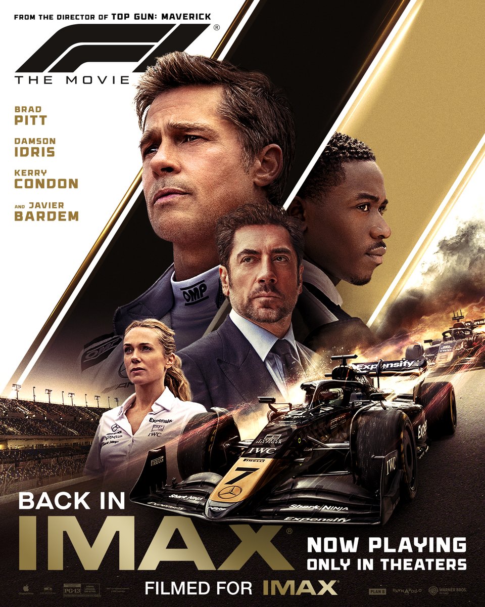 Let’s ride! #F1TheMovie is back in IMAX. Now playing only in theaters. Get tickets now: fandan.co/F1TheMovie #FilmedForIMAX