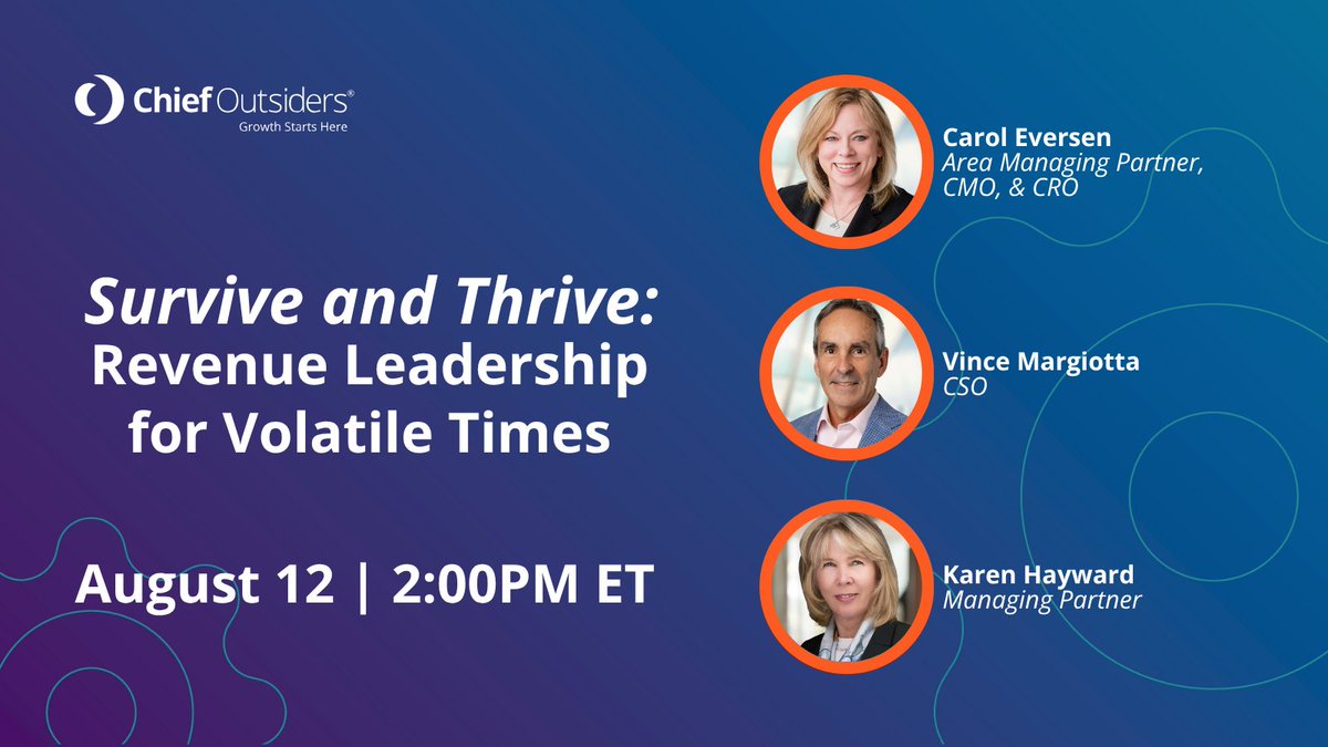 ‼️ TOMORROW ‼️ Join us live as we share strategies for adapting your revenue leadership to today's market realities.

Tune in to learn ways execs can evaluate their current revenue approach to navigate uncertainty and drive growth. 

🔗 bit.ly/45cjb1v