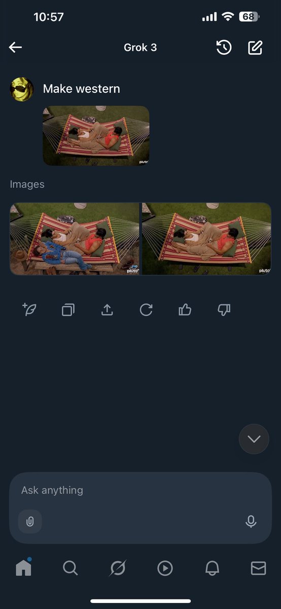 mayziebird's tweet photo. I asked grok to make this screenshot western. Grok added a dead cowboy? #bb27 #BigBrother https://t.co/y3nD9F5WMQ