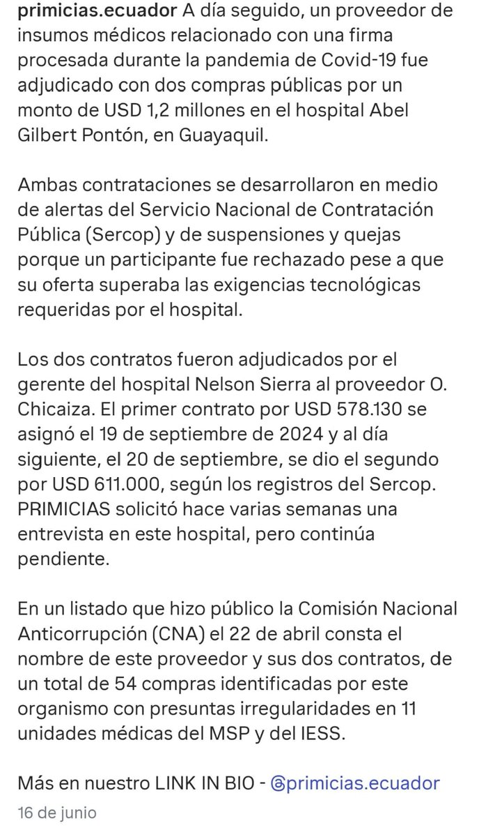 Vuelven a reciclar al corrupto de Nelson Sierra, ex gerente del Hospital Abel Gilbert Pontón del suburbio de Guayaquil y ahora es el nuevo Coordinador Zonal 8 de <a href="/Salud_Ec/">Ministerio de Salud Pública 🇪🇨</a>

Se confirma que quienes mandan son la gallada que ha venido denunciando Jordán: El grupo de Tilin Ferdinan
