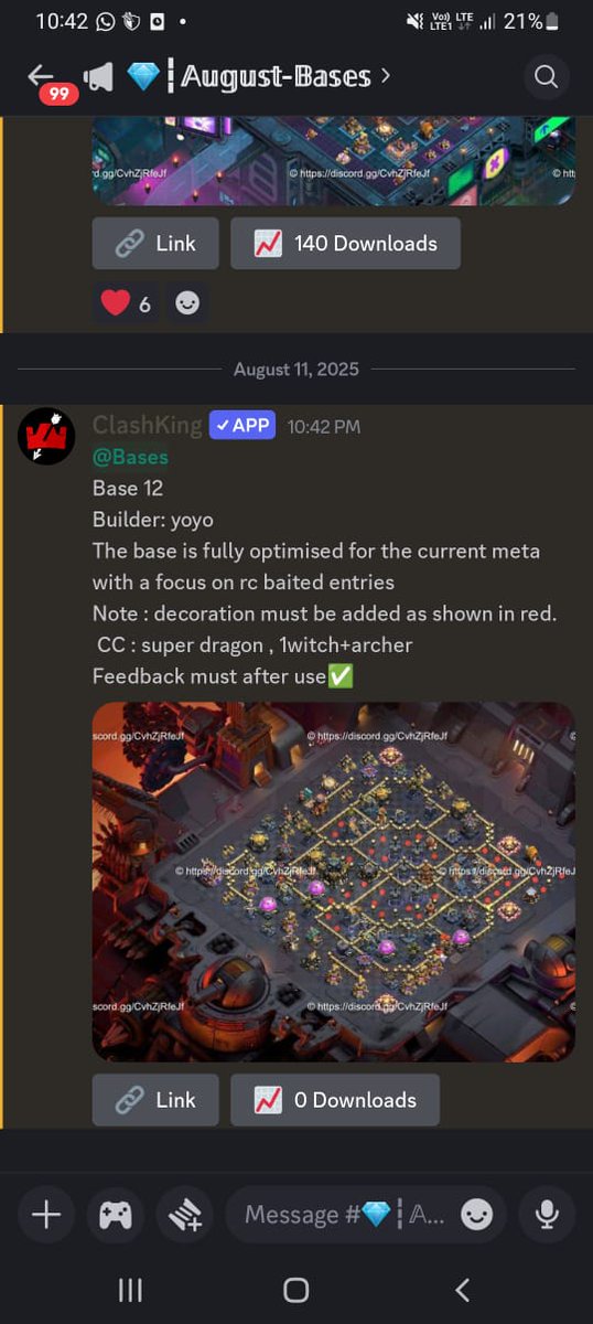 yoyobuilder's tweet image. Base link  : link.clashofclans.com/en?action=Open…

We upload daily unseen fresh bases.

❌️FREE BASES ALL NON PAID❌️
DISCORD server : discord.gg/qEzpwGZ6